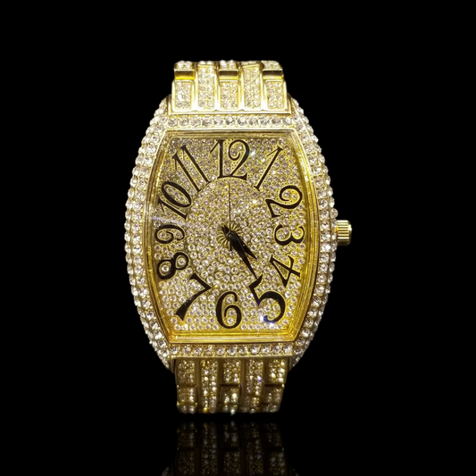 Gold Plated Crazy Hours Diamond Watch