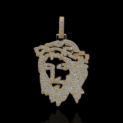 Pendentif Tête de Jésus Ouvert Plaqué Or