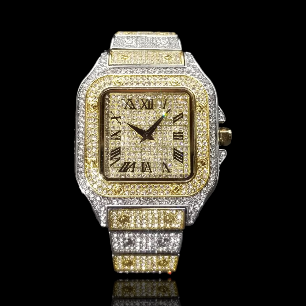 Montre King Square multicolore Fully Iced out