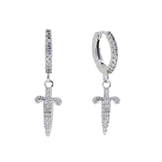 Boucles d'oreilles poignard Iced Out