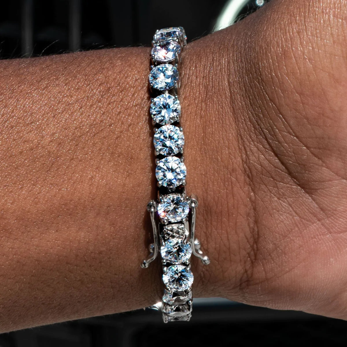 5mm Silver Moissanite Diamond Tennis Bracelet