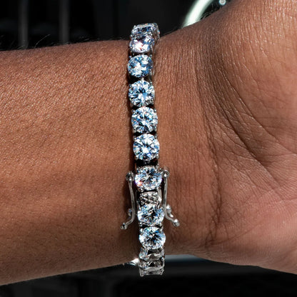 5mm Silver Moissanite Diamond Tennis Bracelet