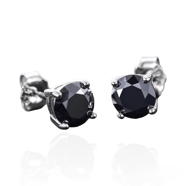 Boucles d'oreilles Moissanite diamant noir