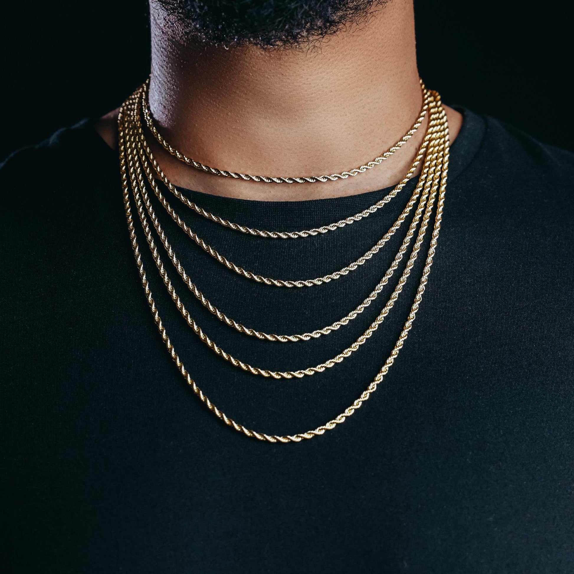 Gold Dookie Rope Necklace 3MM ICED OUT