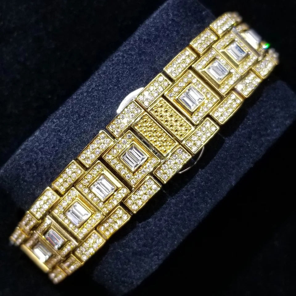 Gold Plated Diamanten Day-Date Horloge