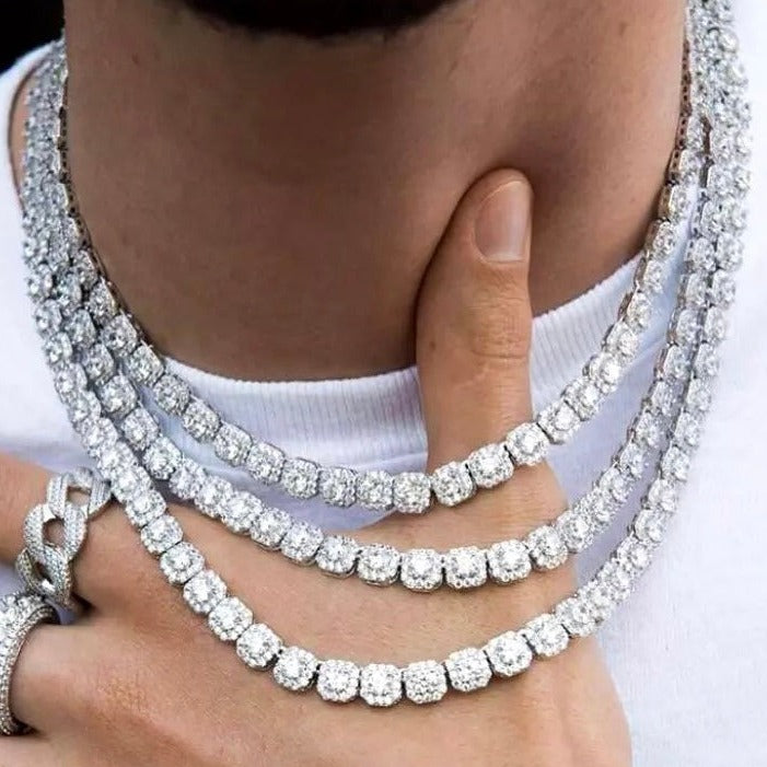 Chaîne de tennis groupée ultra Iced Out de 8 mm