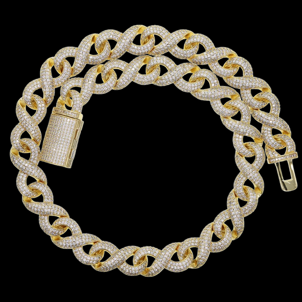 Replica Iced Out Cuban Link Chain Diamond Infinity Cuban Link Chain