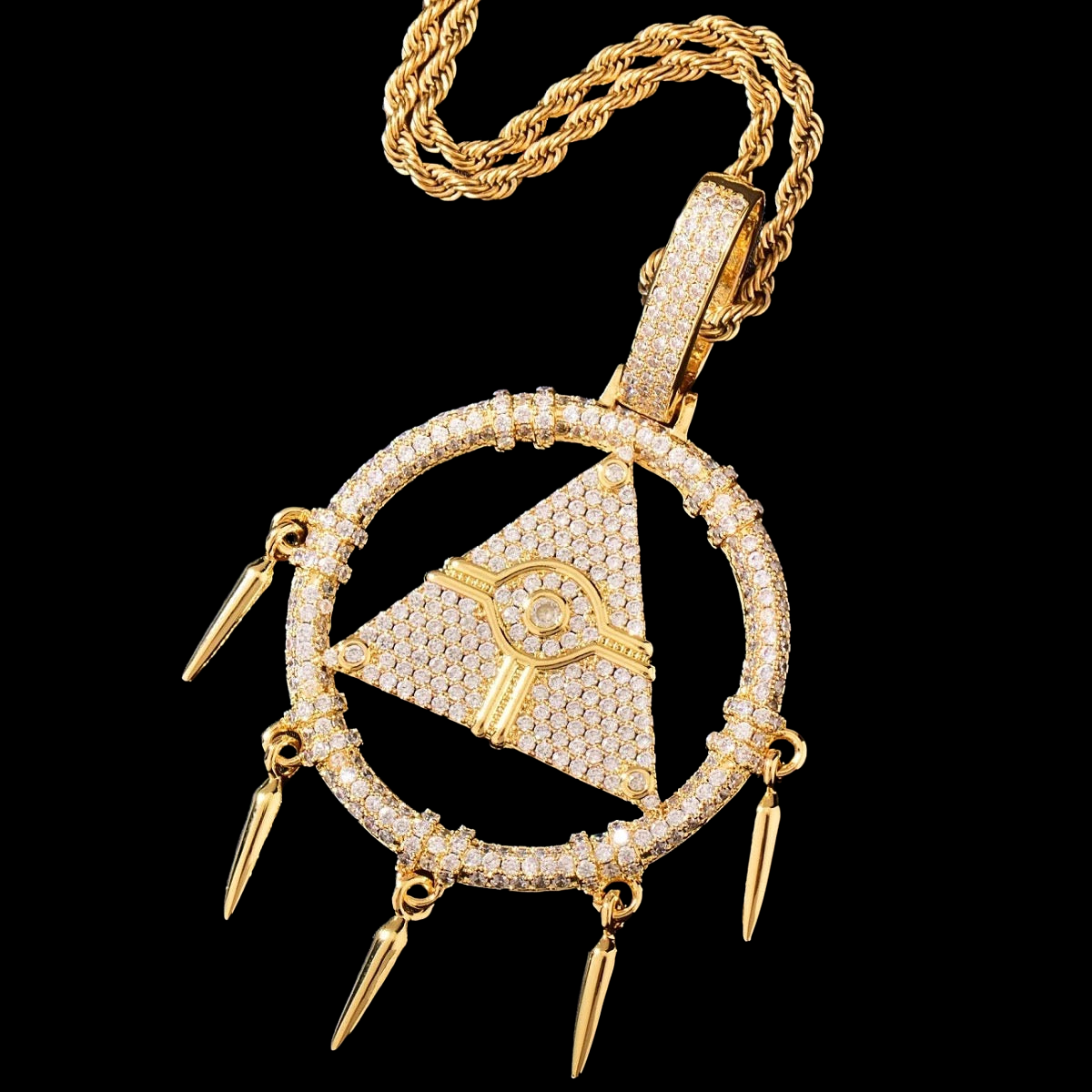 Gold Plated Iced Out Millennium Ring