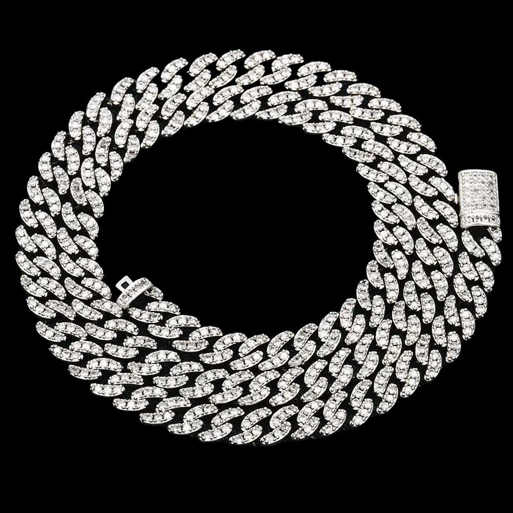 Chaîne cubaine en diamant de 6 mm