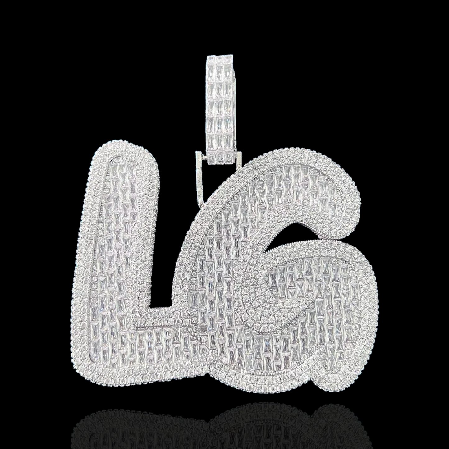 Porte-nom personnalisé XXL Iced Out Baguette
