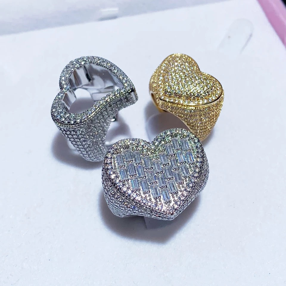 Bague Baguette Diamant Coeur