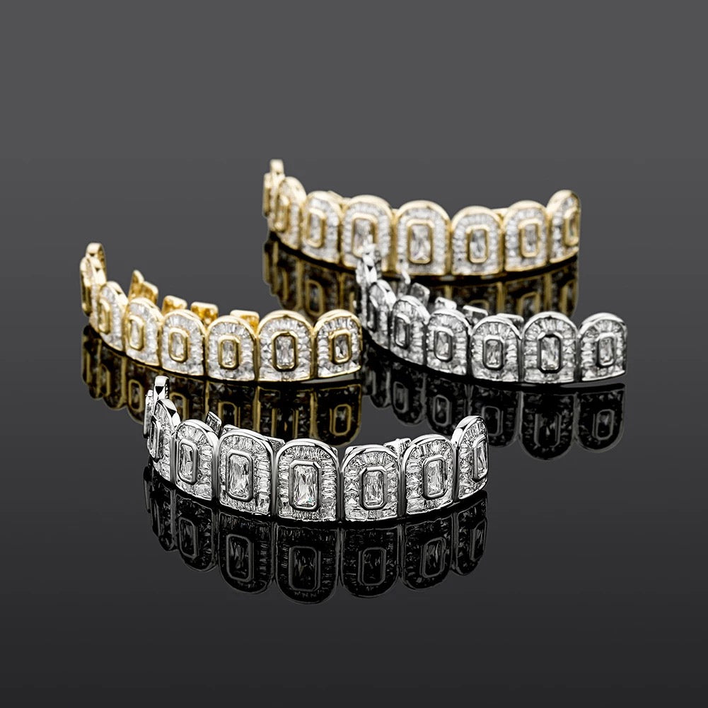 Ensemble de grillz à baguette glacé de qualité supérieure
