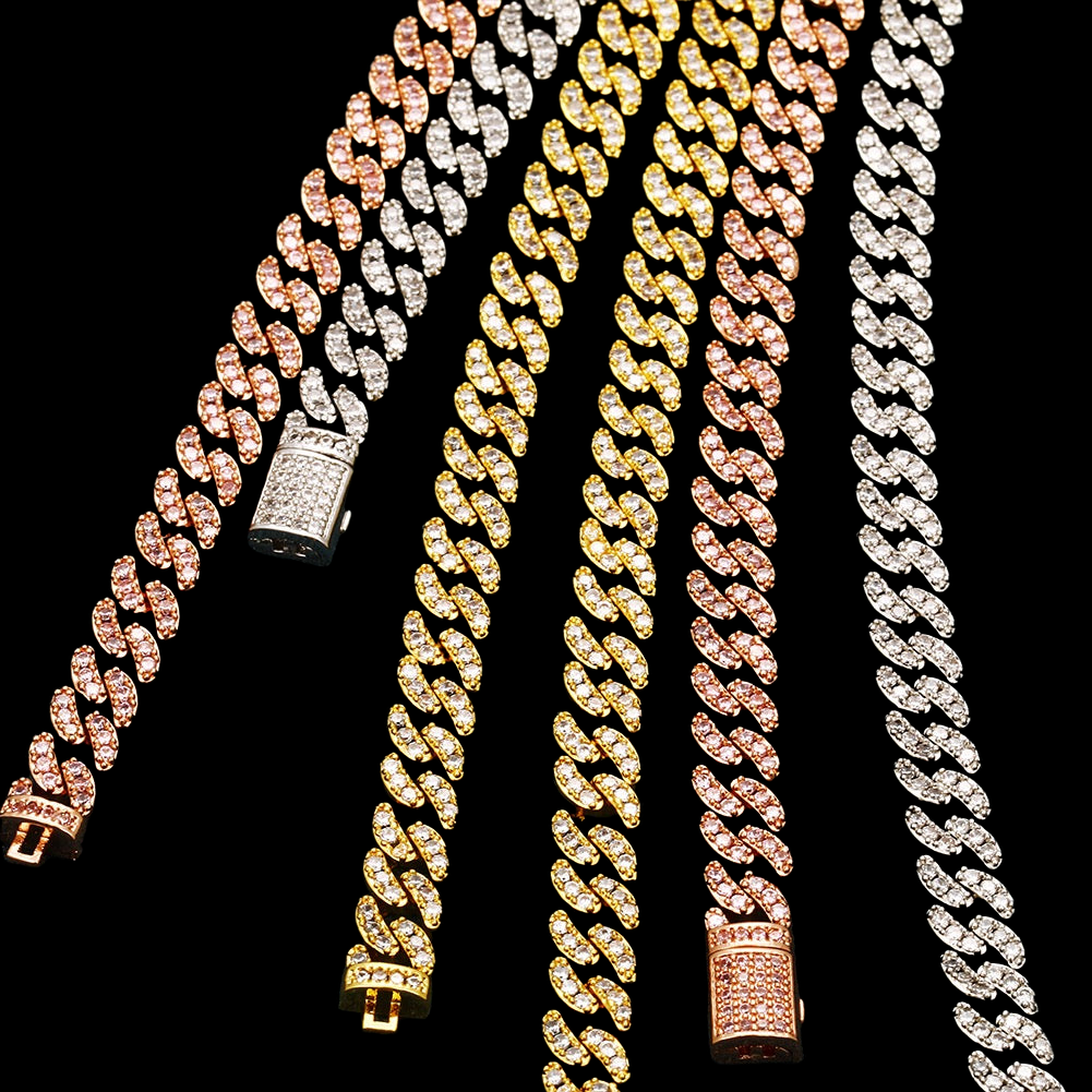 Chaîne cubaine en diamant de 6 mm