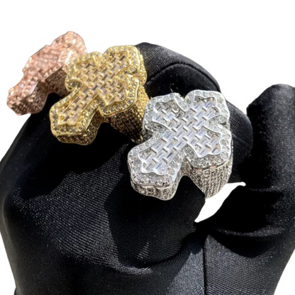 Bague croix diamant baguette