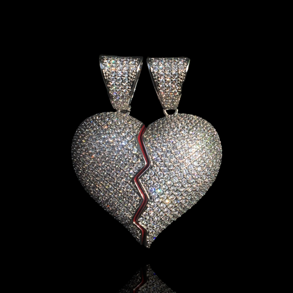 Ensemble deux pièces pendentif coeur brisé