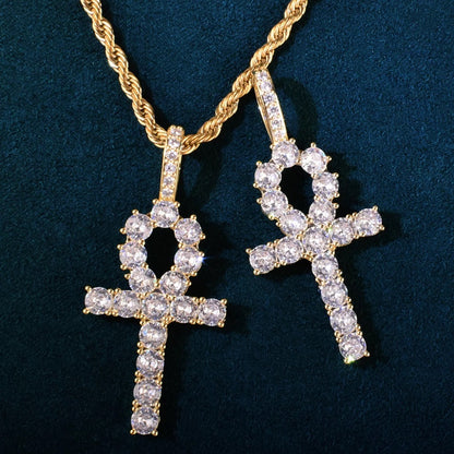 Gold Plated Diamanten Ankh Kruis Hanger