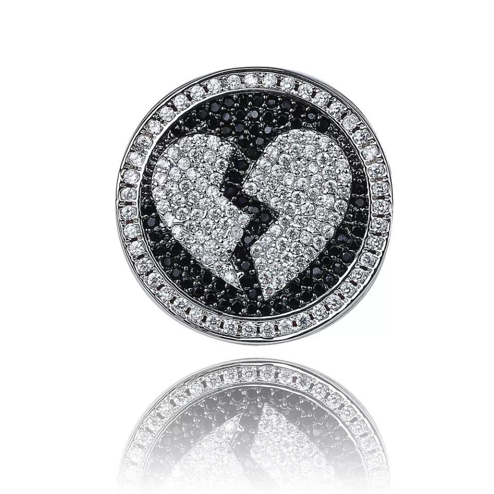 Bague cœur brisé glacé
