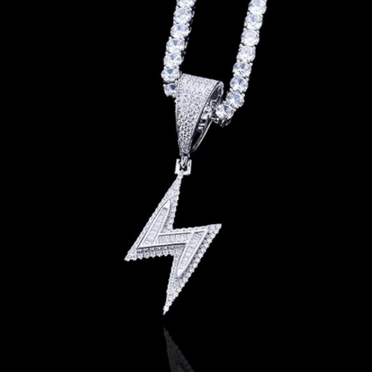 Pendentif Lightning en argent et diamant Moissanite