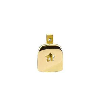 Gold Plated iced out Stripe Tooth
