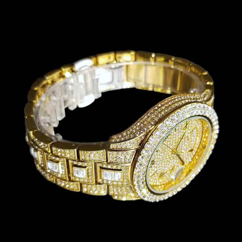 Gold Plated Diamanten Day-Date Horloge