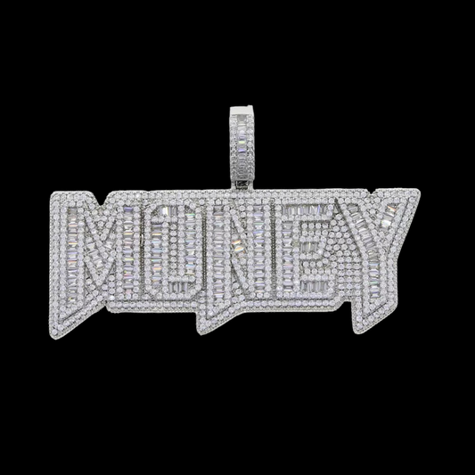 Pendentif avec nom d'argent glacé
