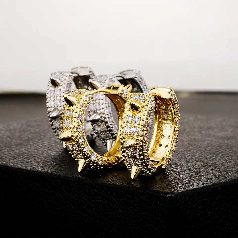 Iced out Spike Earrings