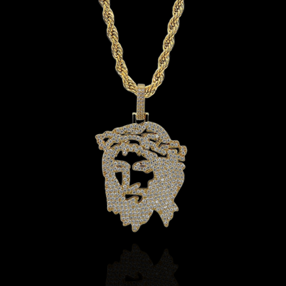 Pendentif Tête de Jésus Ouvert Plaqué Or