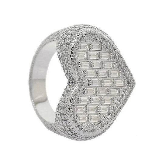 Bague Baguette Diamant Coeur