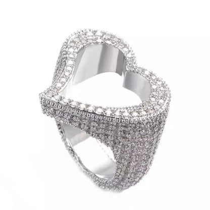 Bague coeur diamant ouvert