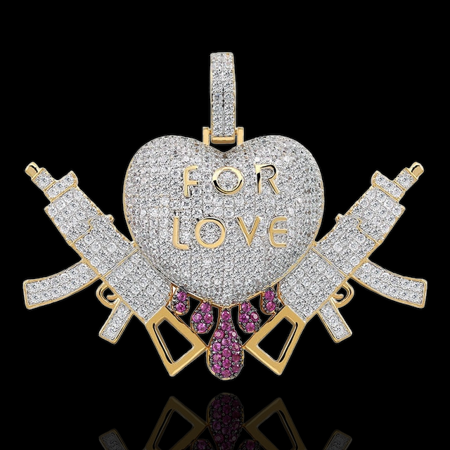 Pendentif Coeur "For Love" Personnalisé
