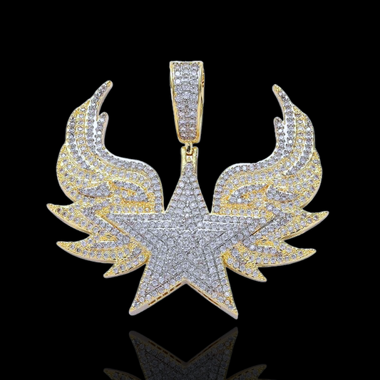 Gold Plated Gevleugelde Ster Hanger