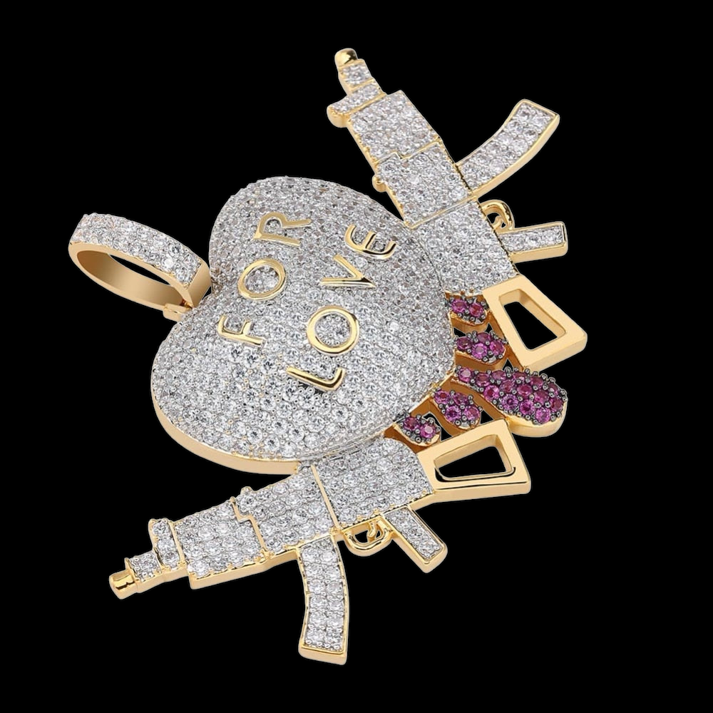 Pendentif Coeur "For Love" Personnalisé