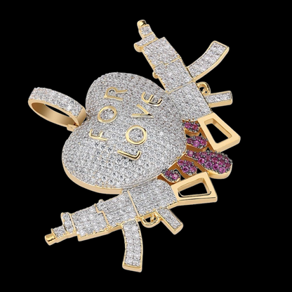 Pendentif Coeur "For Love" Personnalisé
