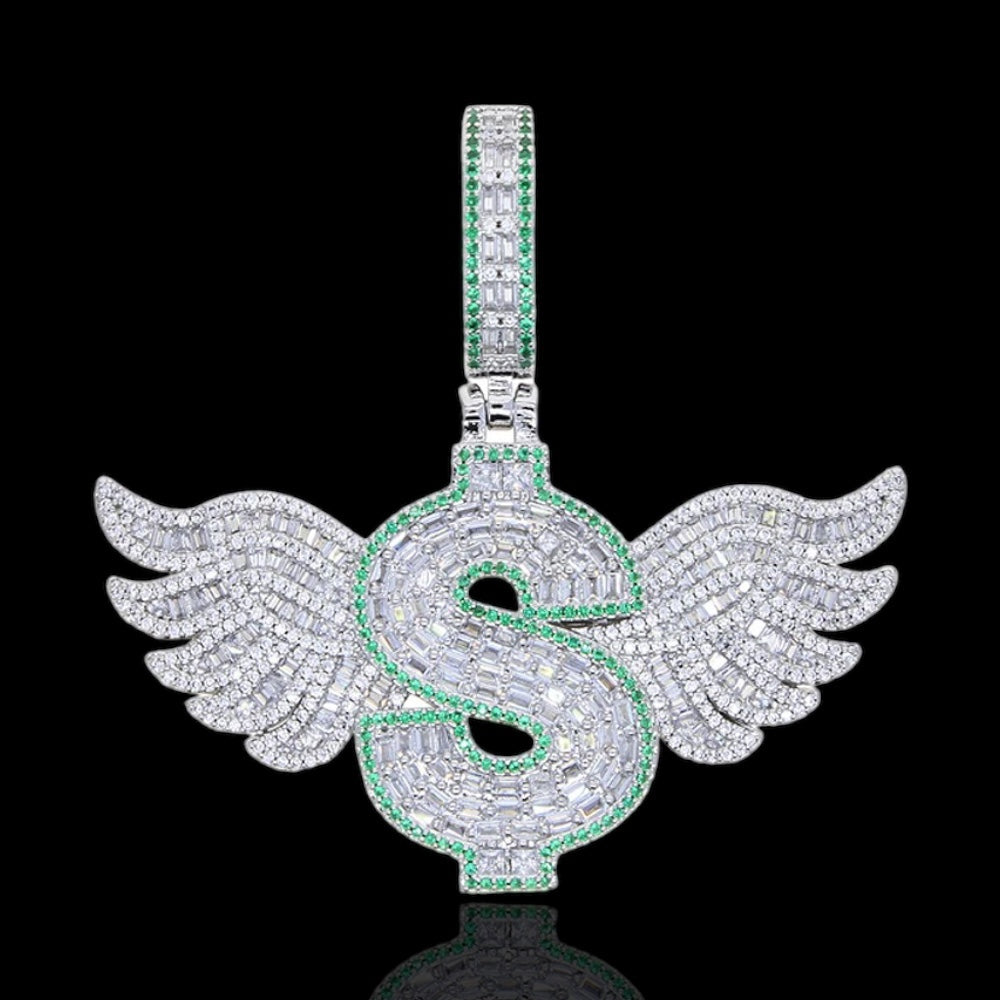 Signe dollar avec pendentif ailes