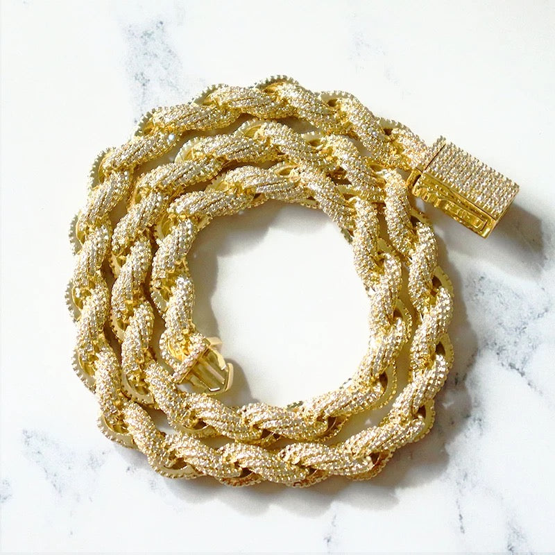 14k Yellow Gold Solid Diamond Cut Rope Chain Necklace | Direct Source Gold  & Diamond – Direct Source Gold & Diamond