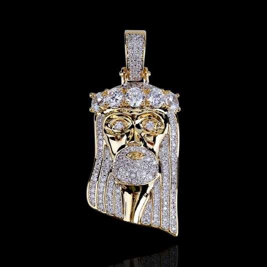 Pendentif Jésus avec 5 gros diamants de laboratoire