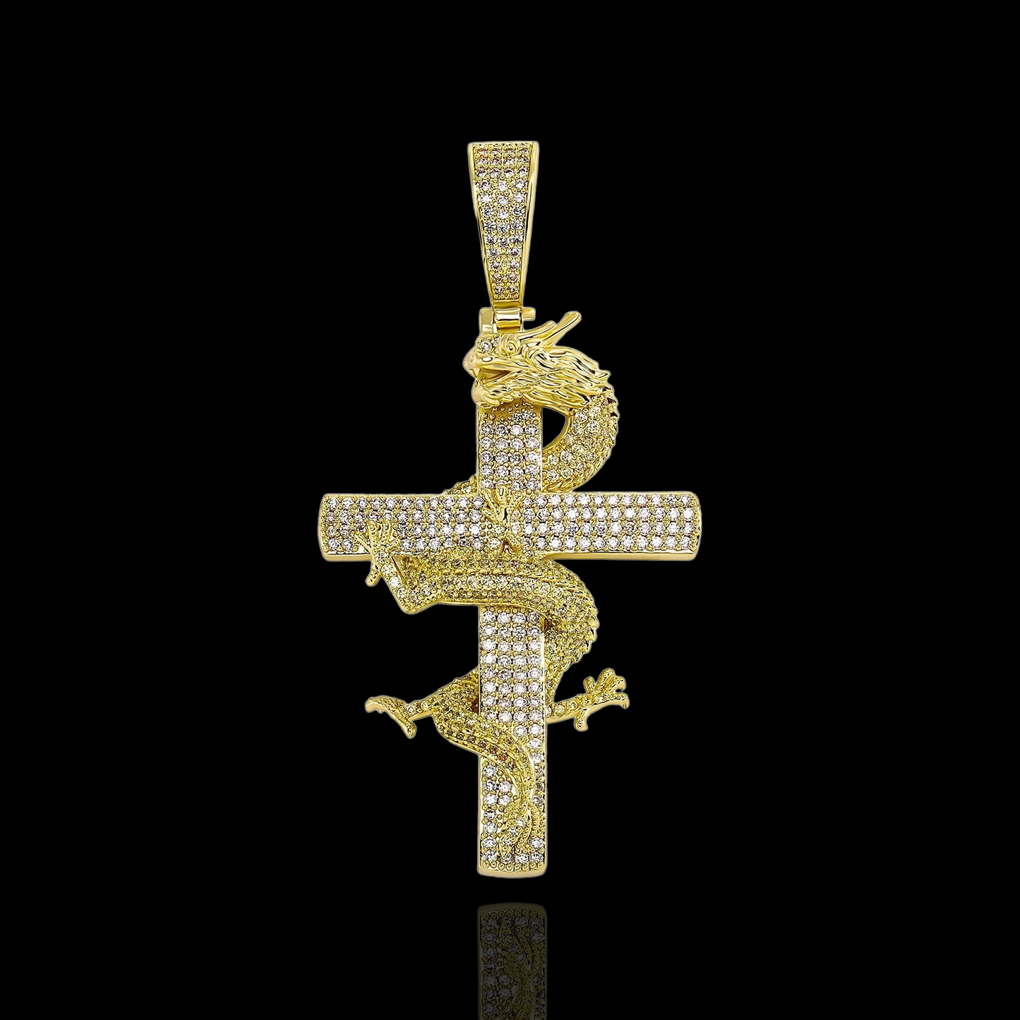 Gold Plated Drakenkruis Hanger
