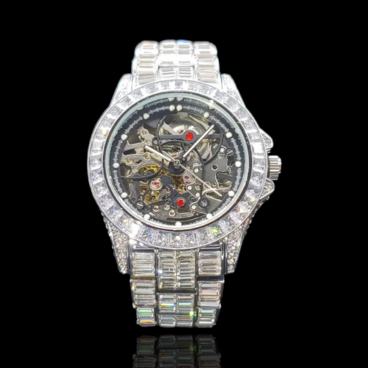 Montre Rollie automatique à diamants Baguette