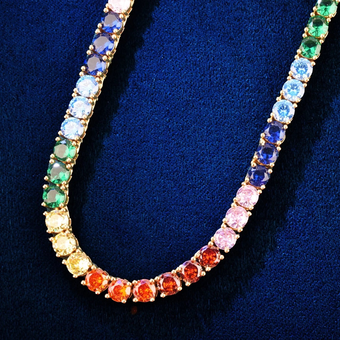 4MM MULTIKLEUR TENNIS KETTING