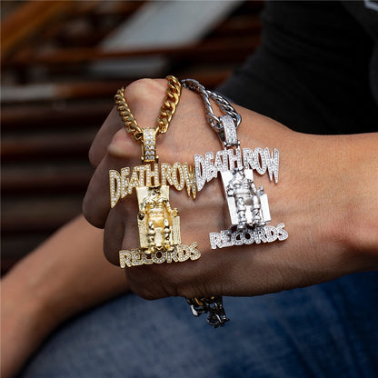 Pendentif Death Row plaqué or 