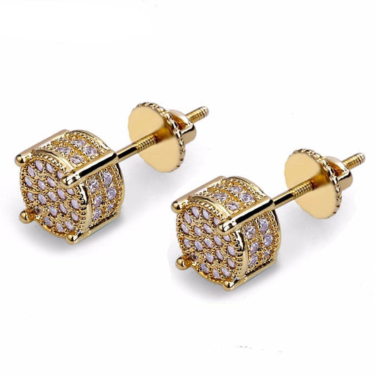7mm Iced Out Ronde Oorbellen - ICED OUT