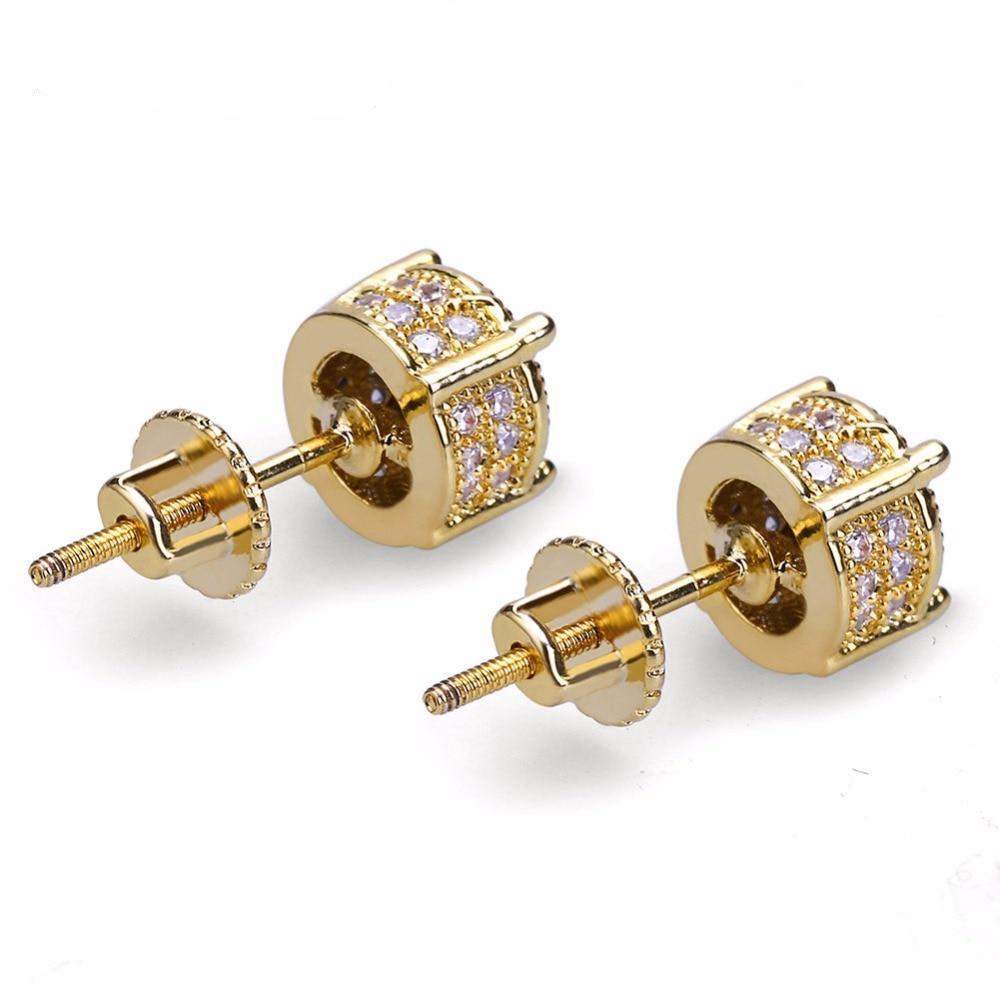 7mm Iced Out Ronde Oorbellen - ICED OUT