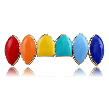 Tekashi69 Regenboogkleuren Grillz Set - ICED OUT