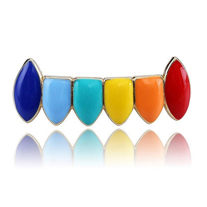 Tekashi69 Regenboogkleuren Grillz Set - ICED OUT