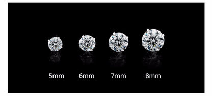 Clous d'oreilles en argent avec diamants simulés